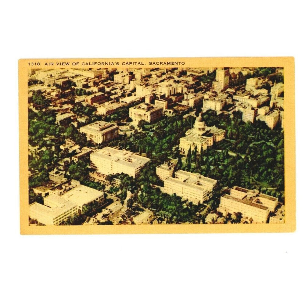 Vintage Postcard Sacramento California Aerial View Capital Travel States USA